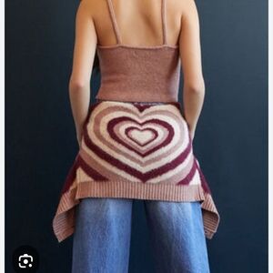La Hearts Burgundy and Cream Heart Cardigan